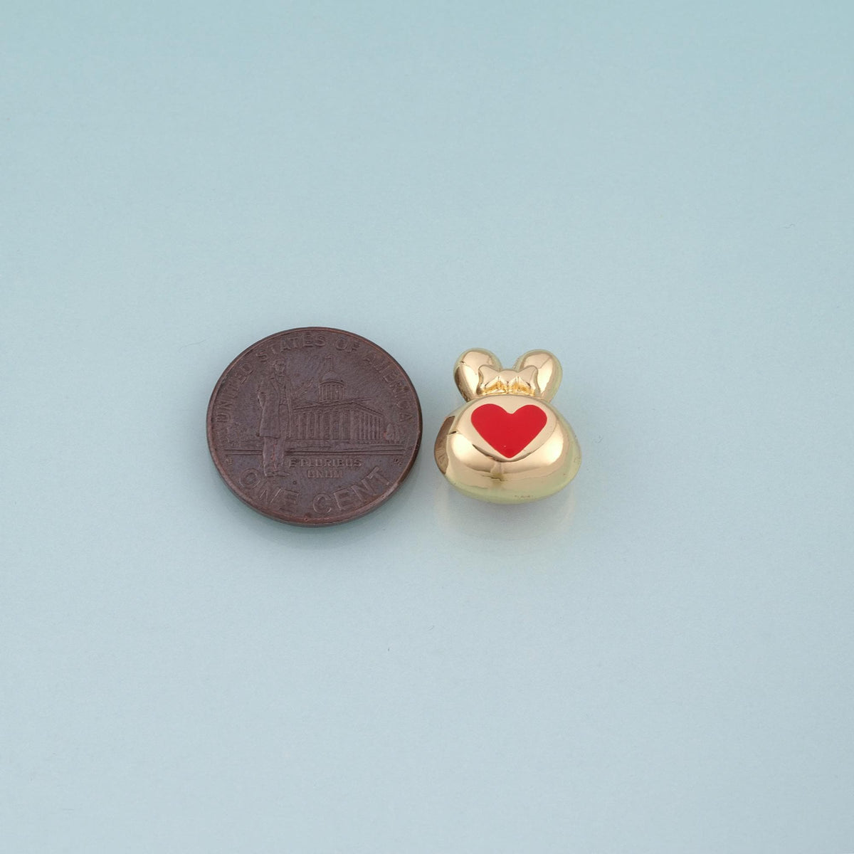 18K Gold Filled Enamel Rabbit Bead,Cute Spacer Bead Bracelet Necklace for DIY Jewelry Making Supply