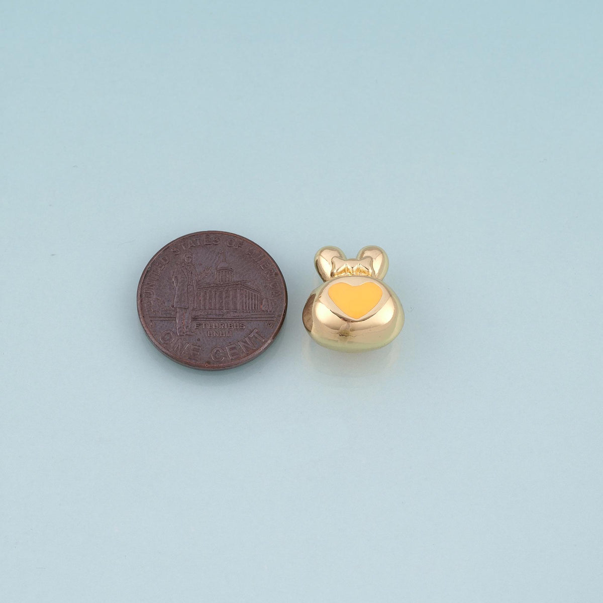 18K Gold Filled Enamel Rabbit Bead,Cute Spacer Bead Bracelet Necklace for DIY Jewelry Making Supply