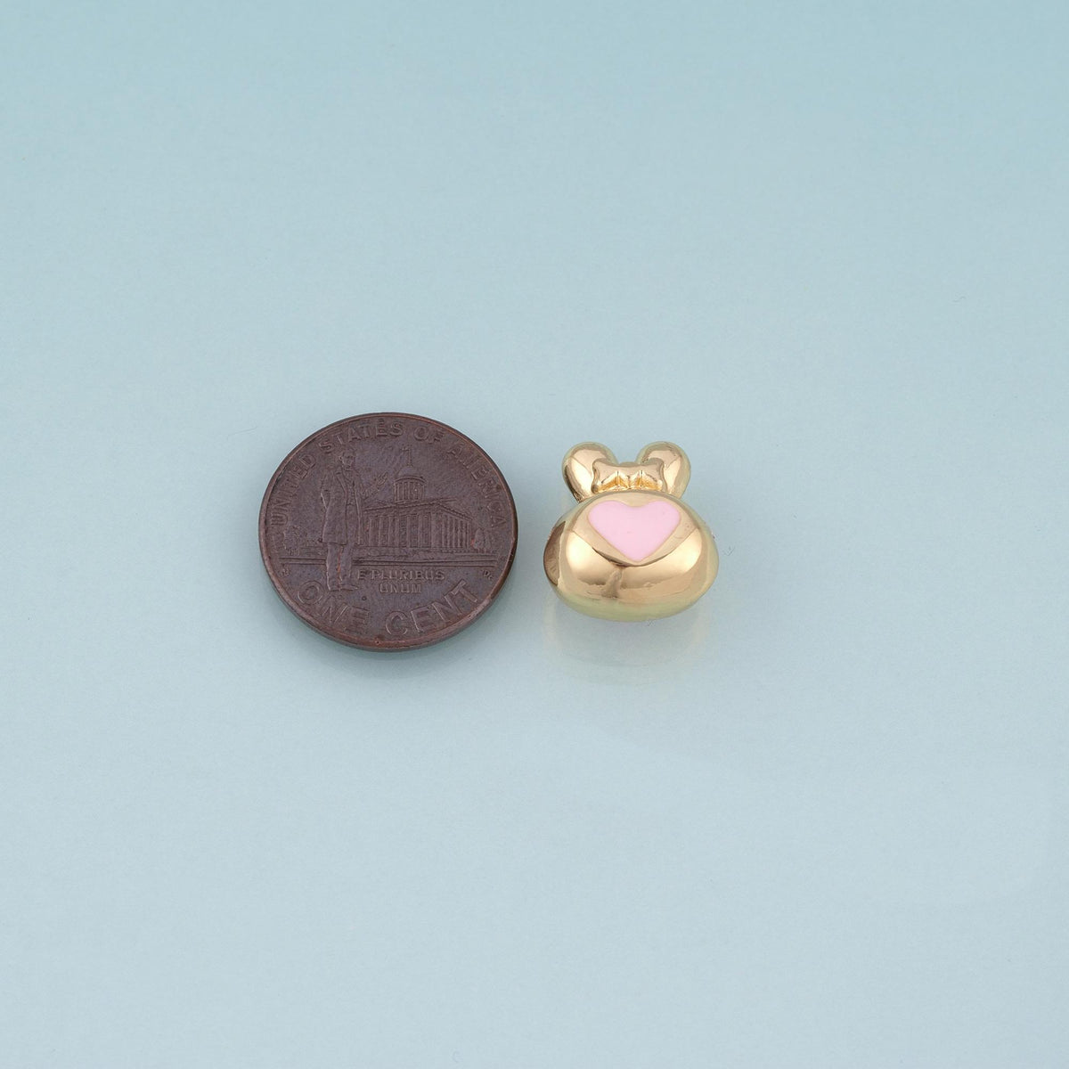 18K Gold Filled Enamel Rabbit Bead,Cute Spacer Bead Bracelet Necklace for DIY Jewelry Making Supply
