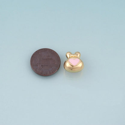 18K Gold Filled Enamel Rabbit Bead,Cute Spacer Bead Bracelet Necklace for DIY Jewelry Making Supply