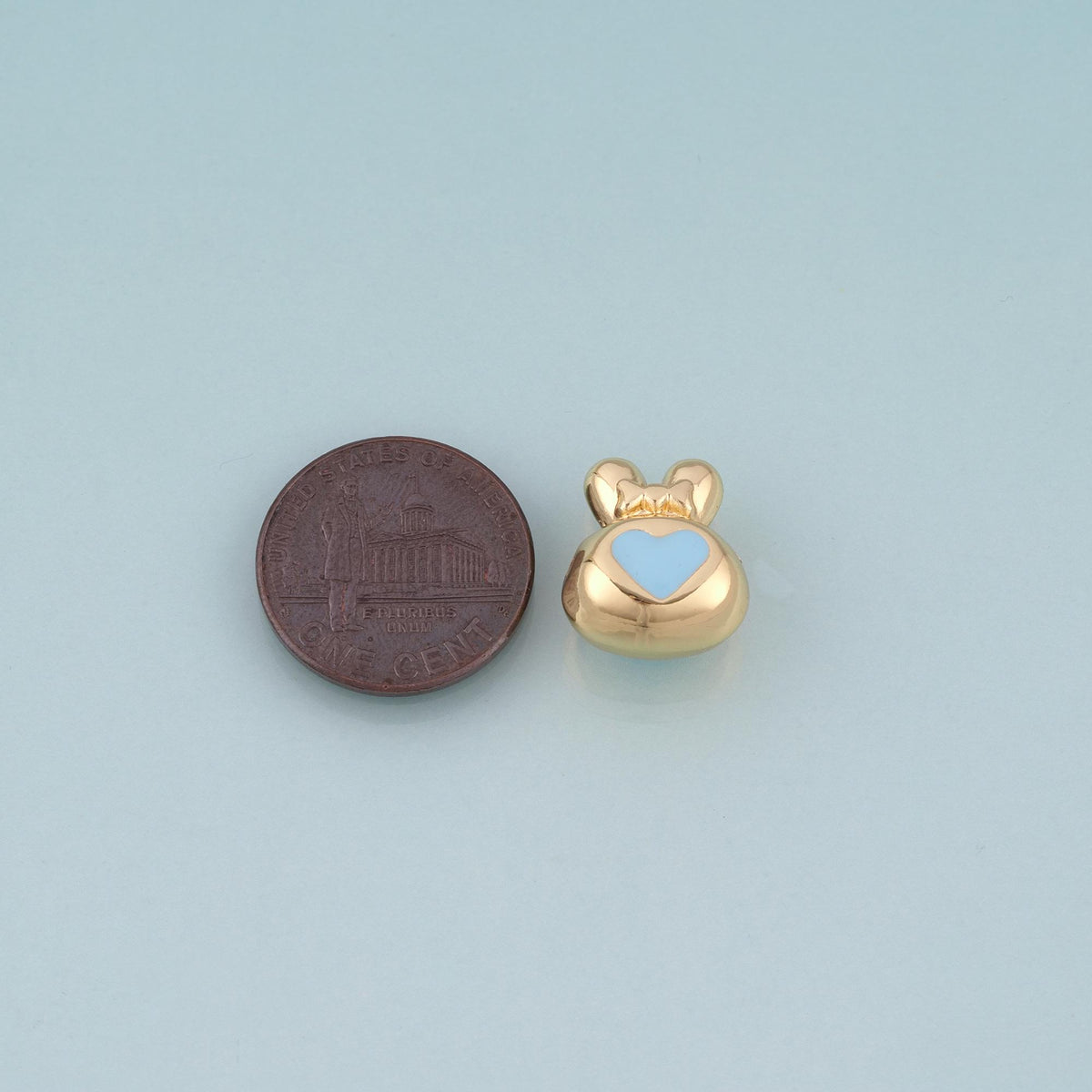 18K Gold Filled Enamel Rabbit Bead,Cute Spacer Bead Bracelet Necklace for DIY Jewelry Making Supply