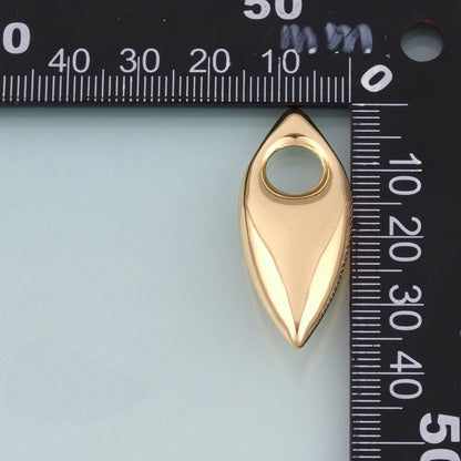 18K Gold Filled Fusiform Pendant,Minimalist Charm Bracelet Necklace for DIY Jewelry Making Supply
