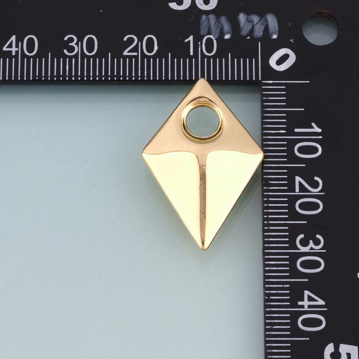 18K Gold Filled Rhombus Pendant,Minimalist Charm Bracelet Necklace for DIY Jewelry Making Supply