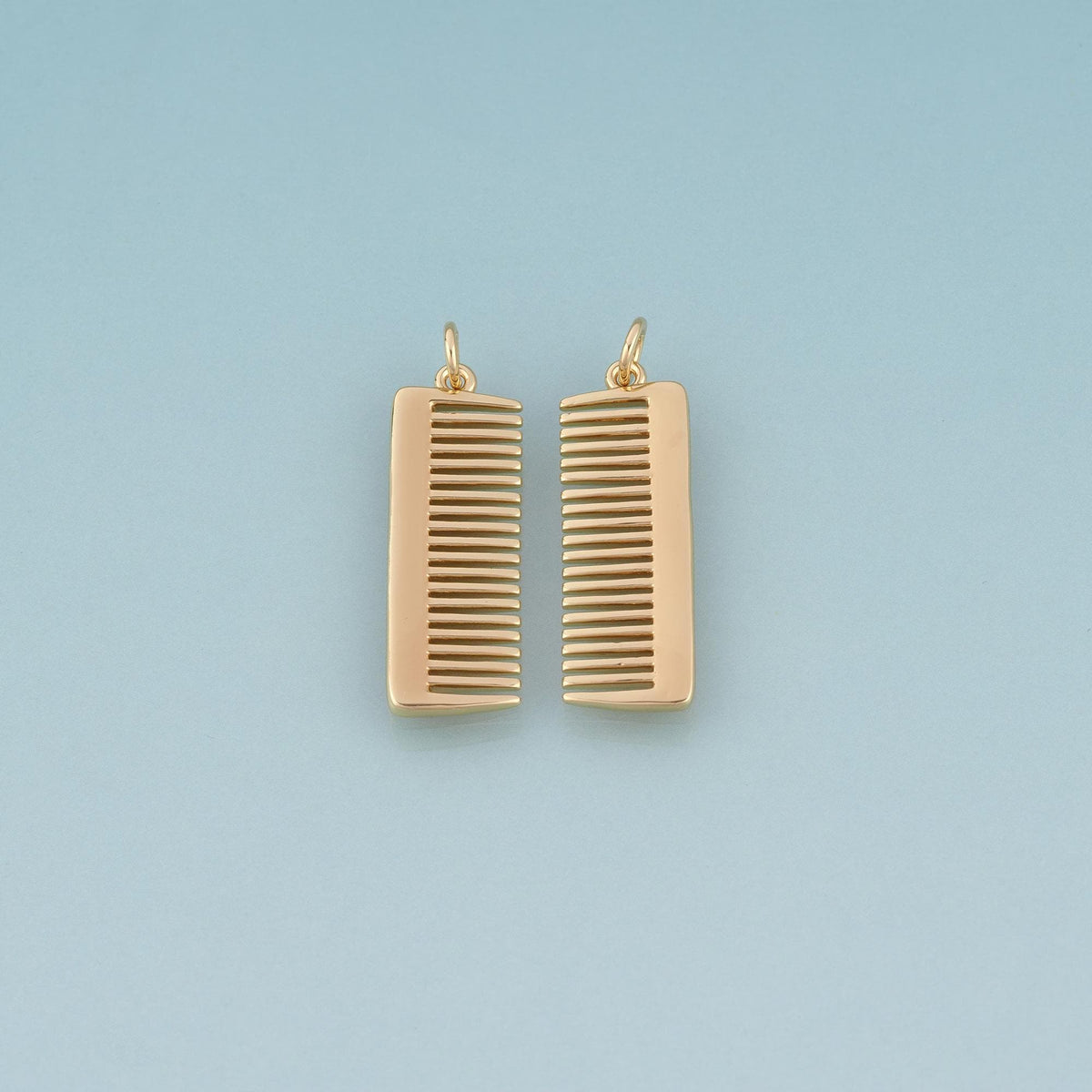18K Gold Filled Comb Pendant,Barber Set Charm Bracelet Necklace for DIY Jewelry Making Supply