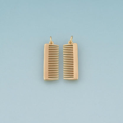 18K Gold Filled Comb Pendant,Barber Set Charm Bracelet Necklace for DIY Jewelry Making Supply