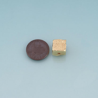 18K Gold Filled Cube Beads,Minimalist Spacer Bead Bracelet Necklace for DIY Jewelry Making Supply