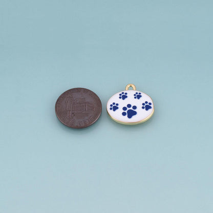18K Gold Filled Ceramics Oval Pendant,Enamel Illustration Charm Bracelet Necklace for DIY Jewelry Making Supply