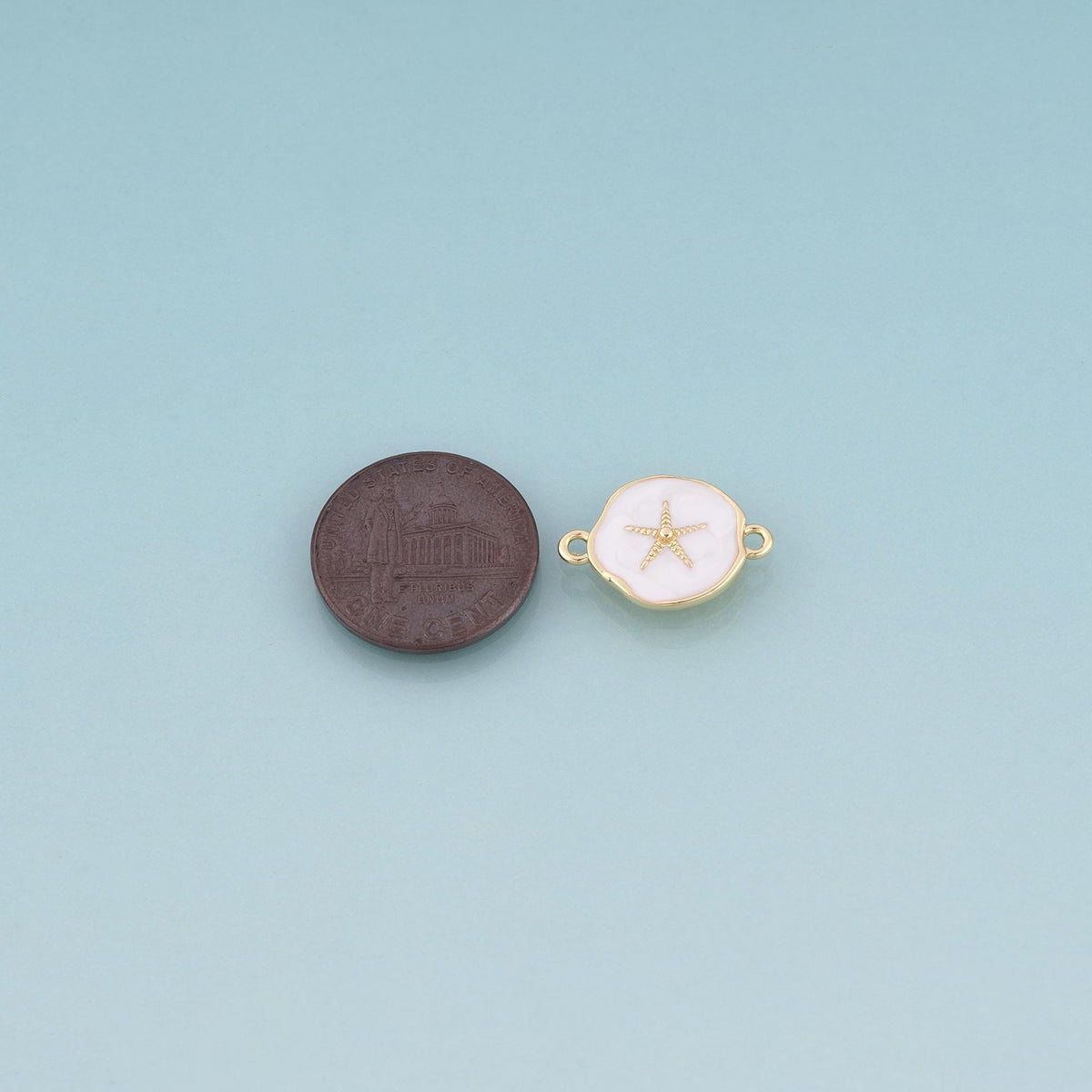 18K Gold Filled Enamel Starfish Connector,Ocean Charm Connector Bracelet Necklace for DIY Jewelry Making Supply