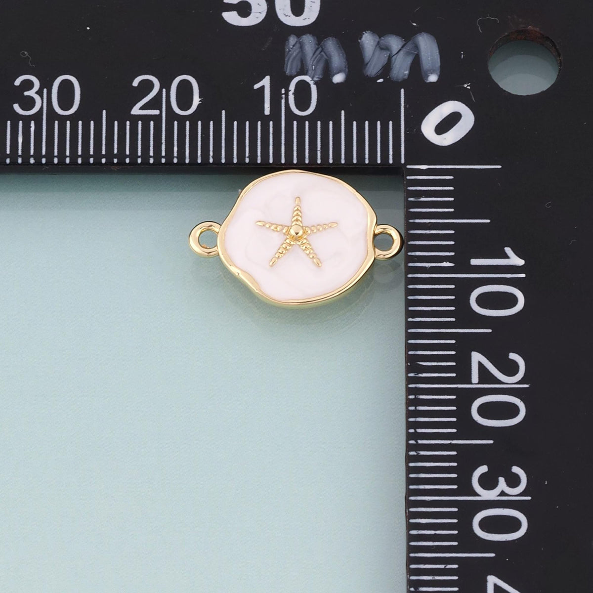 18K Gold Filled Enamel Starfish Connector,Ocean Charm Connector Bracelet Necklace for DIY Jewelry Making Supply