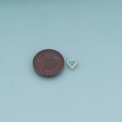 18K Gold Filled Enamel Heart Charm Pendant for Jewelry Making