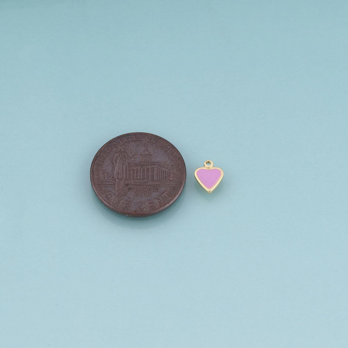 18K Gold Filled Enamel Heart Charm Pendant for Jewelry Making