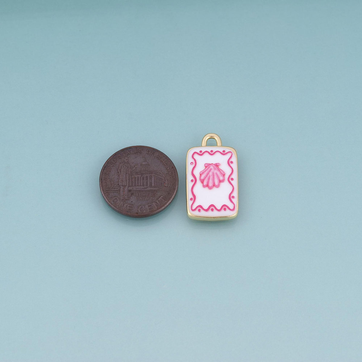 18K Gold Filled Enamel Charm Pendant for Jewelry Making