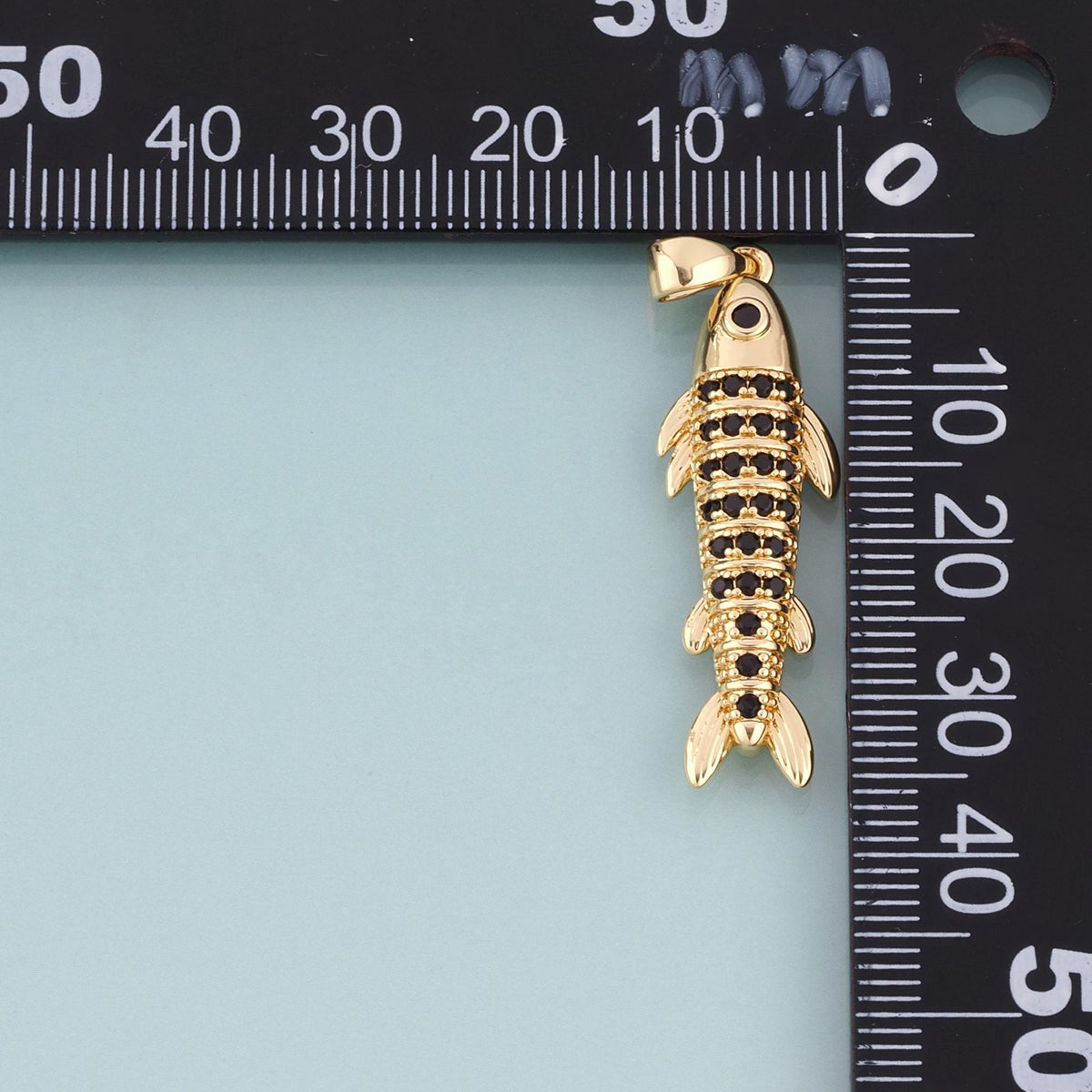 18K Gold Filled CZ Fish Pendant, Ocean Charm Bracelet Necklace for DIY Jewelry Making Supply