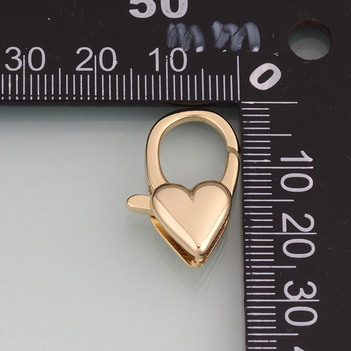 18K Gold Filled Heart Spring Clasp Pendant,Minimalist Clasp Charm Bracelet Necklace for DIY Jewelry Making Supply