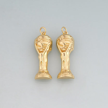 18K Gold Filled Soccer World Cup Trophy Pendant,Football Championship Charm Bracelet Necklace for DIY Jewelry Making Supply