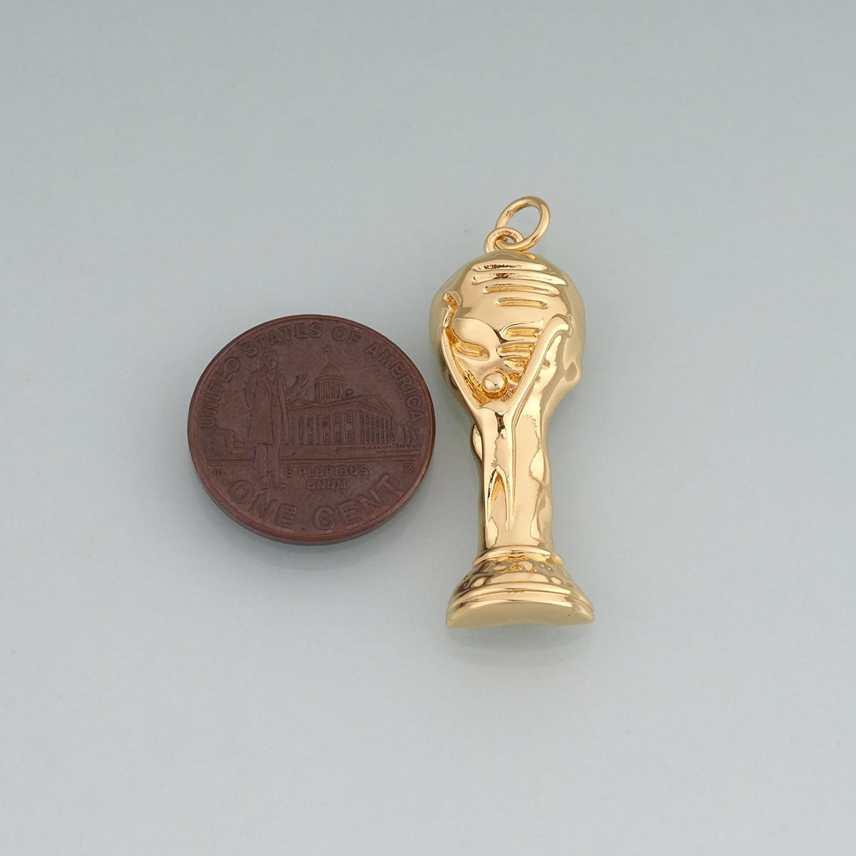 18K Gold Filled Soccer World Cup Trophy Pendant,Football Championship Charm Bracelet Necklace for DIY Jewelry Making Supply