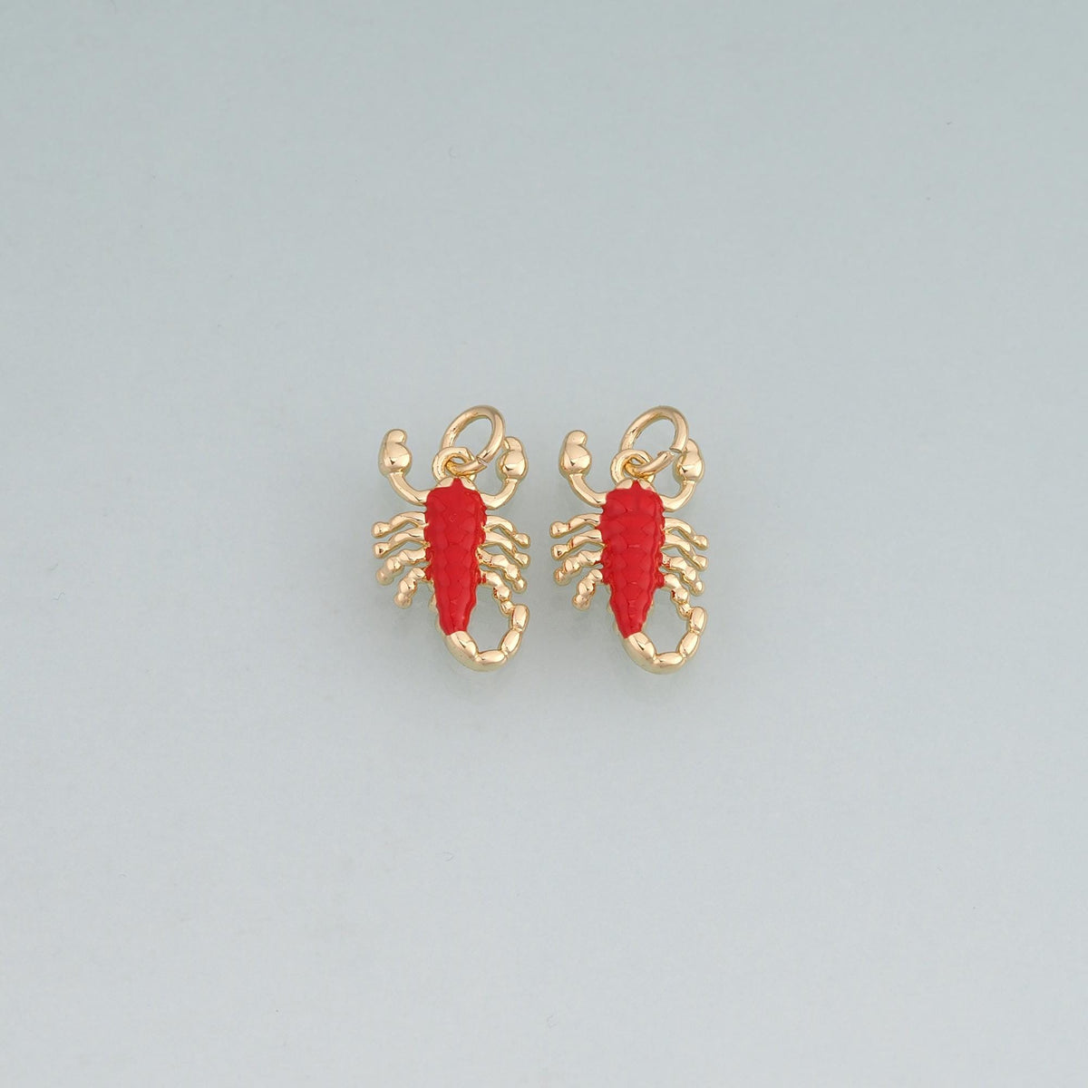 18K Gold Filled Enamel Scorpion Pendant,Insect Charm Bracelet Necklace for DIY Jewelry Making Supply