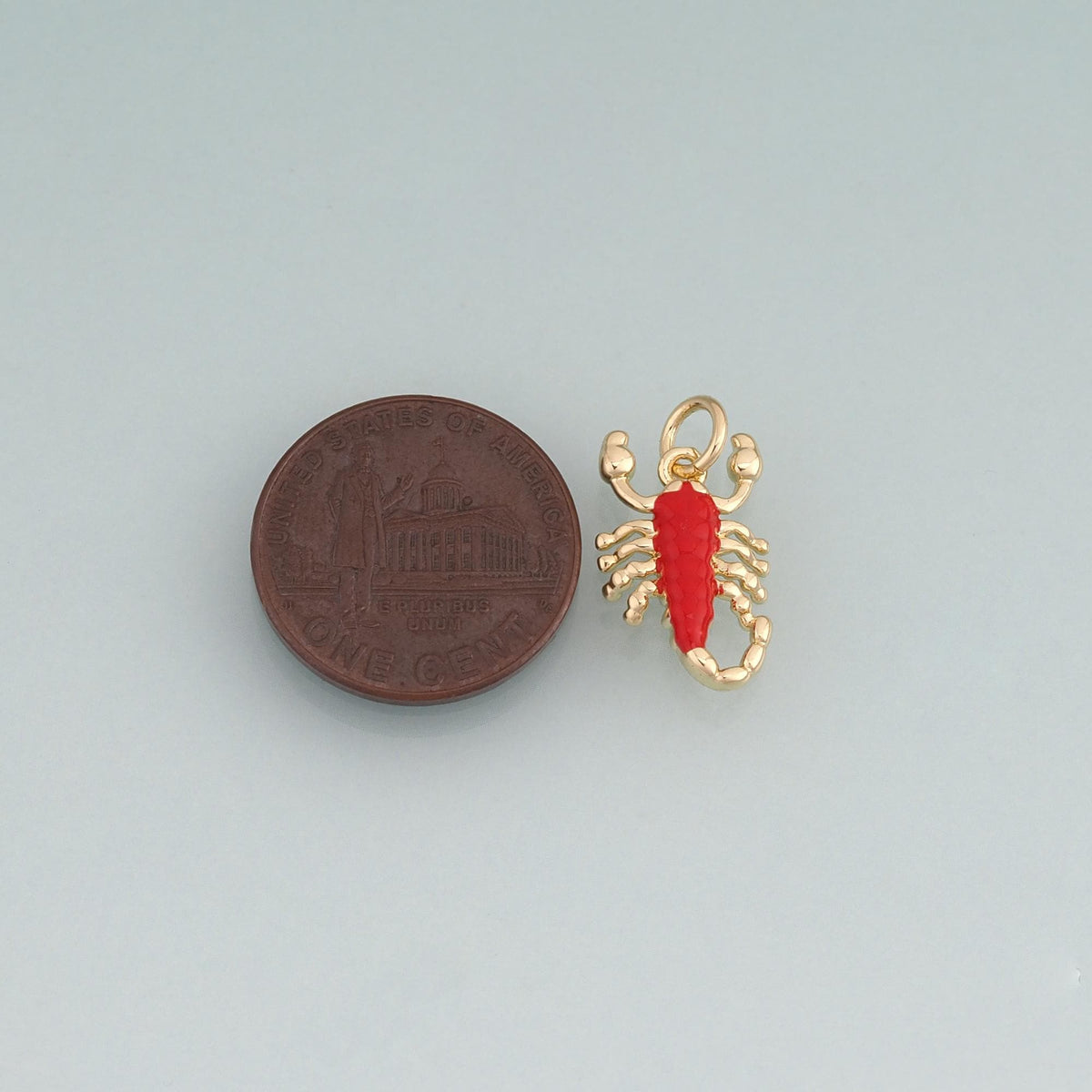 18K Gold Filled Enamel Scorpion Pendant,Insect Charm Bracelet Necklace for DIY Jewelry Making Supply