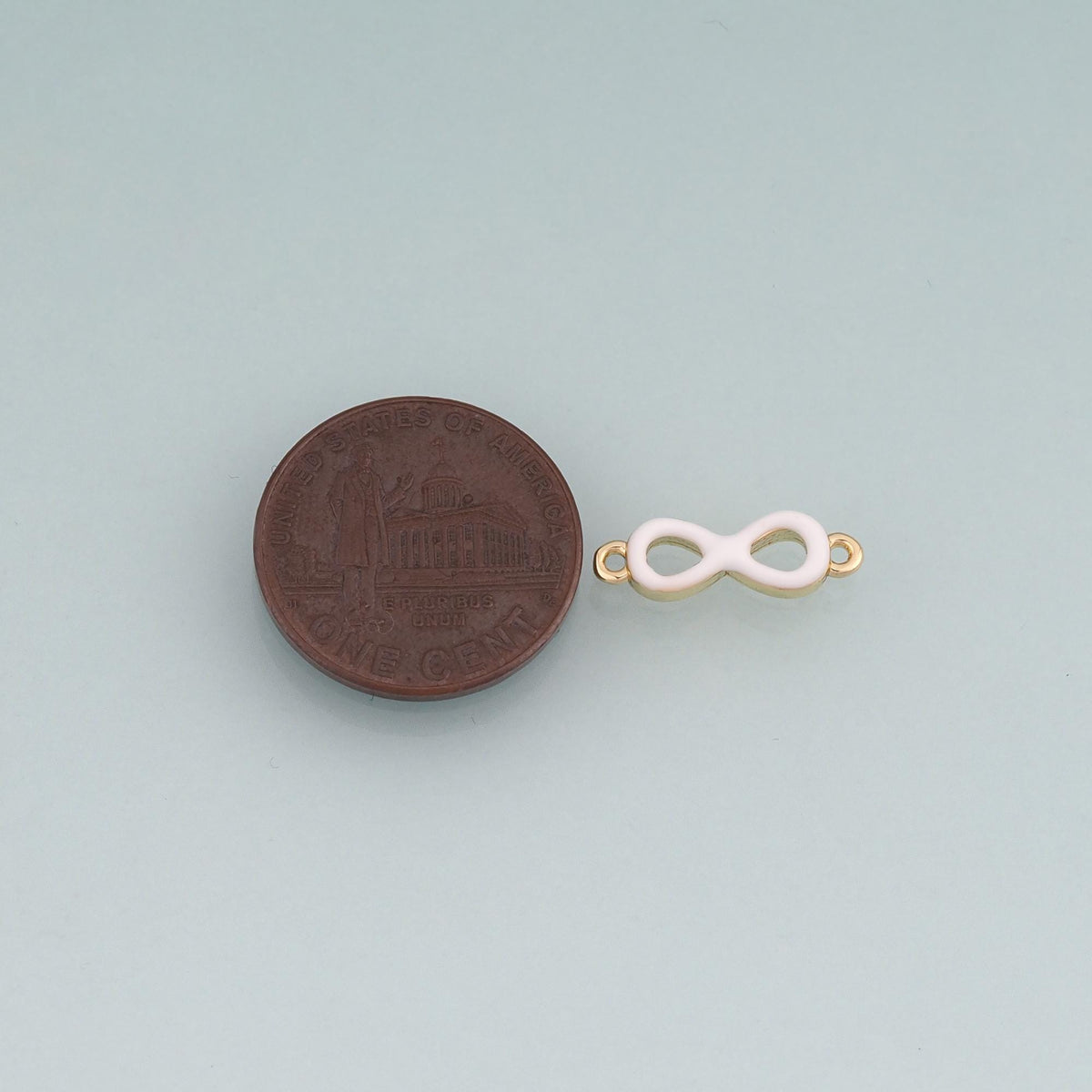 18K Gold Filled Enamel Infinity Symbol Connector,Minimalist Charm Bracelet Necklace for DIY Jewelry Making Supply