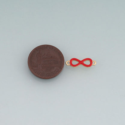 18K Gold Filled Enamel Infinity Symbol Connector,Minimalist Charm Bracelet Necklace for DIY Jewelry Making Supply