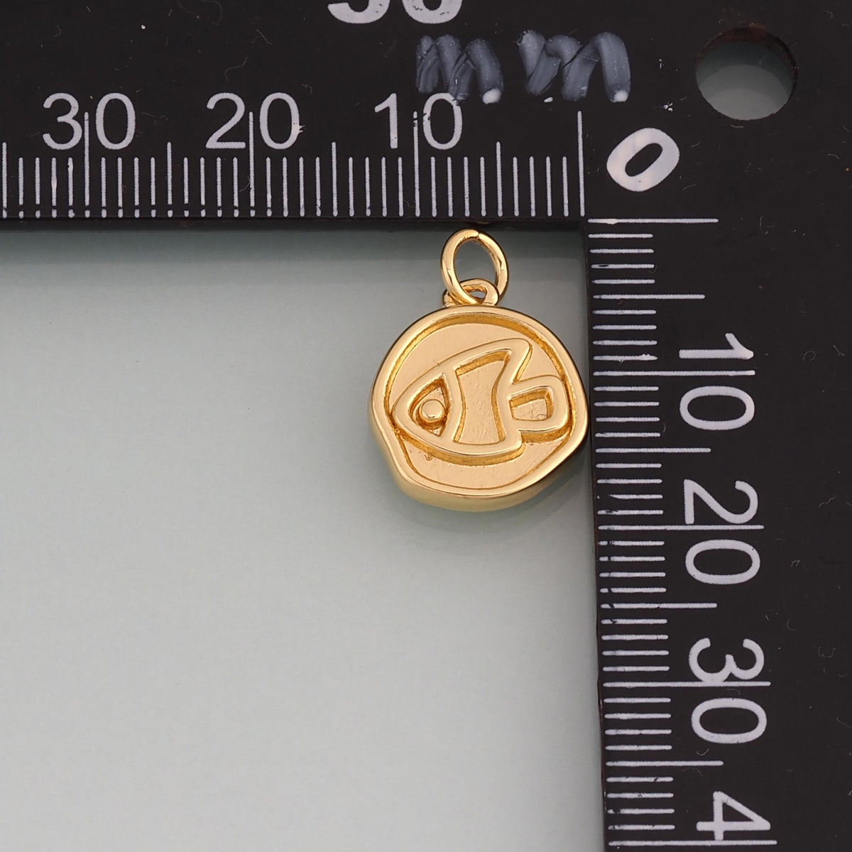 18K Gold Filled Relief Line Fish  Pendant,Minimalist Charm Bracelet Necklace for DIY Jewelry Making Supply