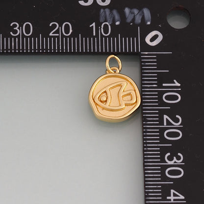 18K Gold Filled Relief Line Fish  Pendant,Minimalist Charm Bracelet Necklace for DIY Jewelry Making Supply