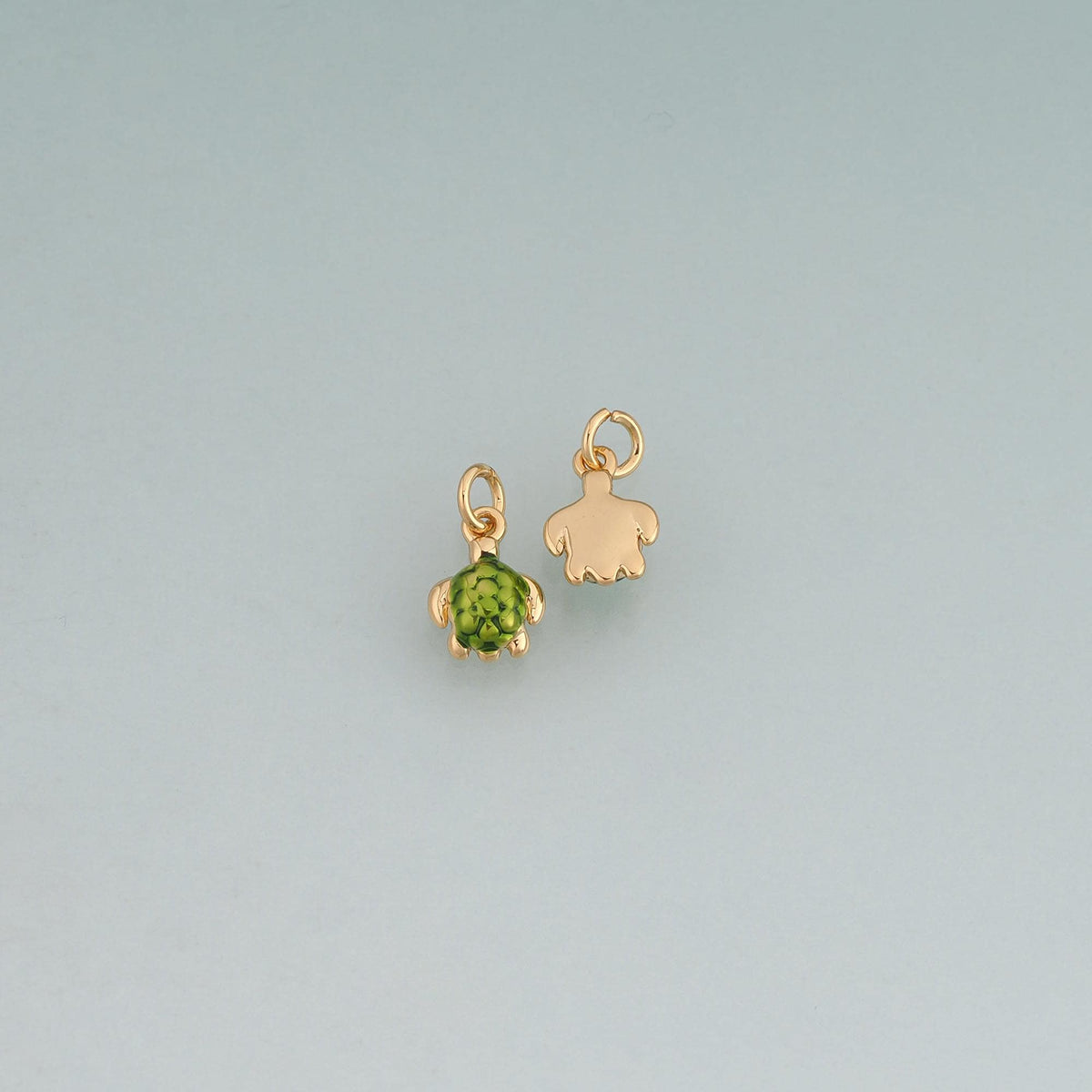 18K Gold Filled Enamel Turtle Pendant,Ocean Charm Bracelet Necklace for DIY Jewelry Making Supply