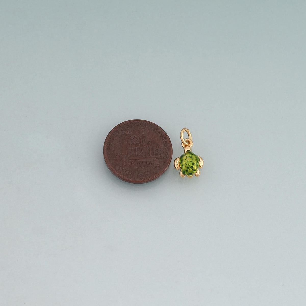 18K Gold Filled Enamel Turtle Pendant,Ocean Charm Bracelet Necklace for DIY Jewelry Making Supply