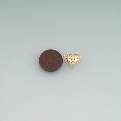 18K Gold Filled Magnetic Heart Connector,Minimalist Connector Charm Bracelet Necklace for DIY Jewelry Making Supply