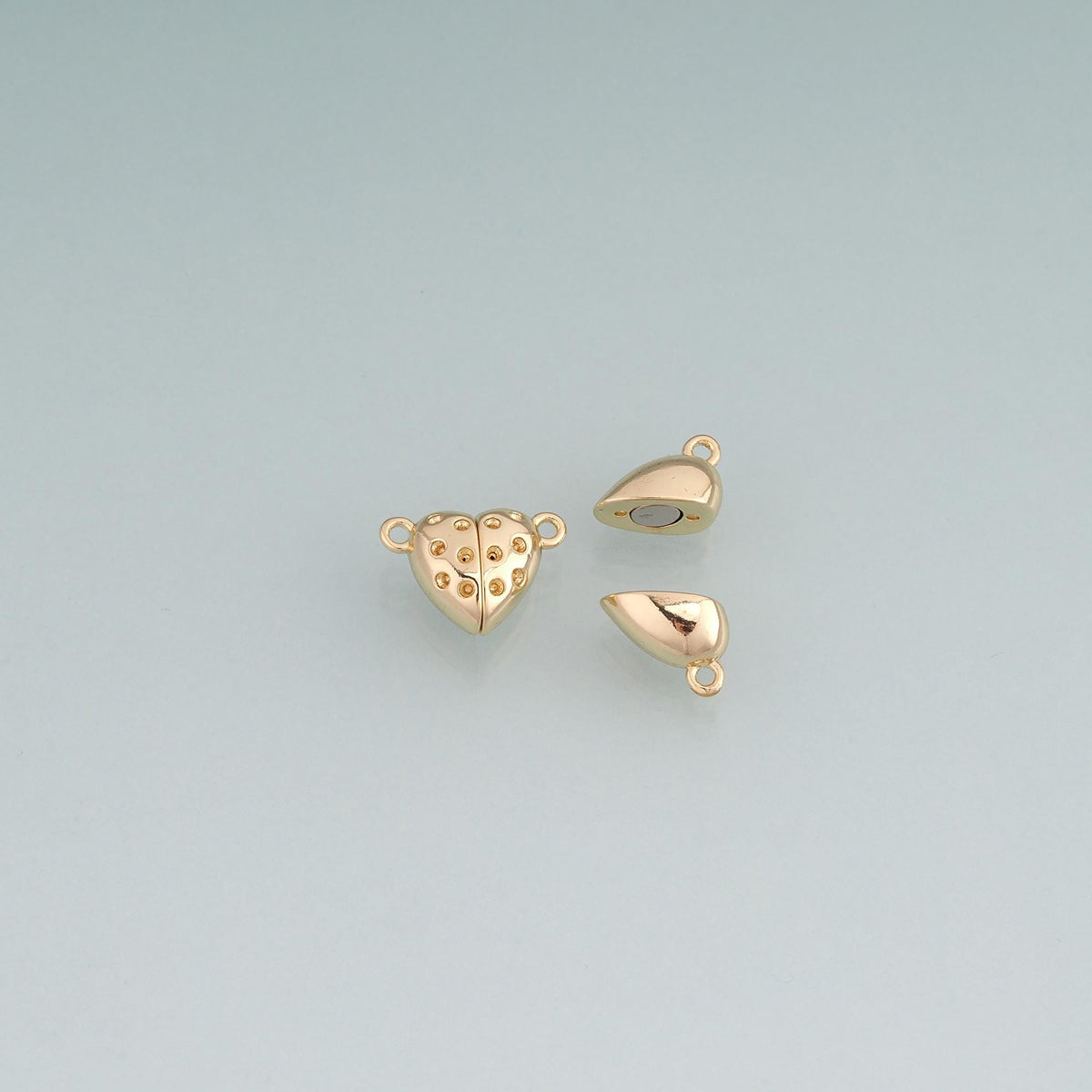 18K Gold Filled Magnetic Heart Connector,Minimalist Connector Charm Bracelet Necklace for DIY Jewelry Making Supply