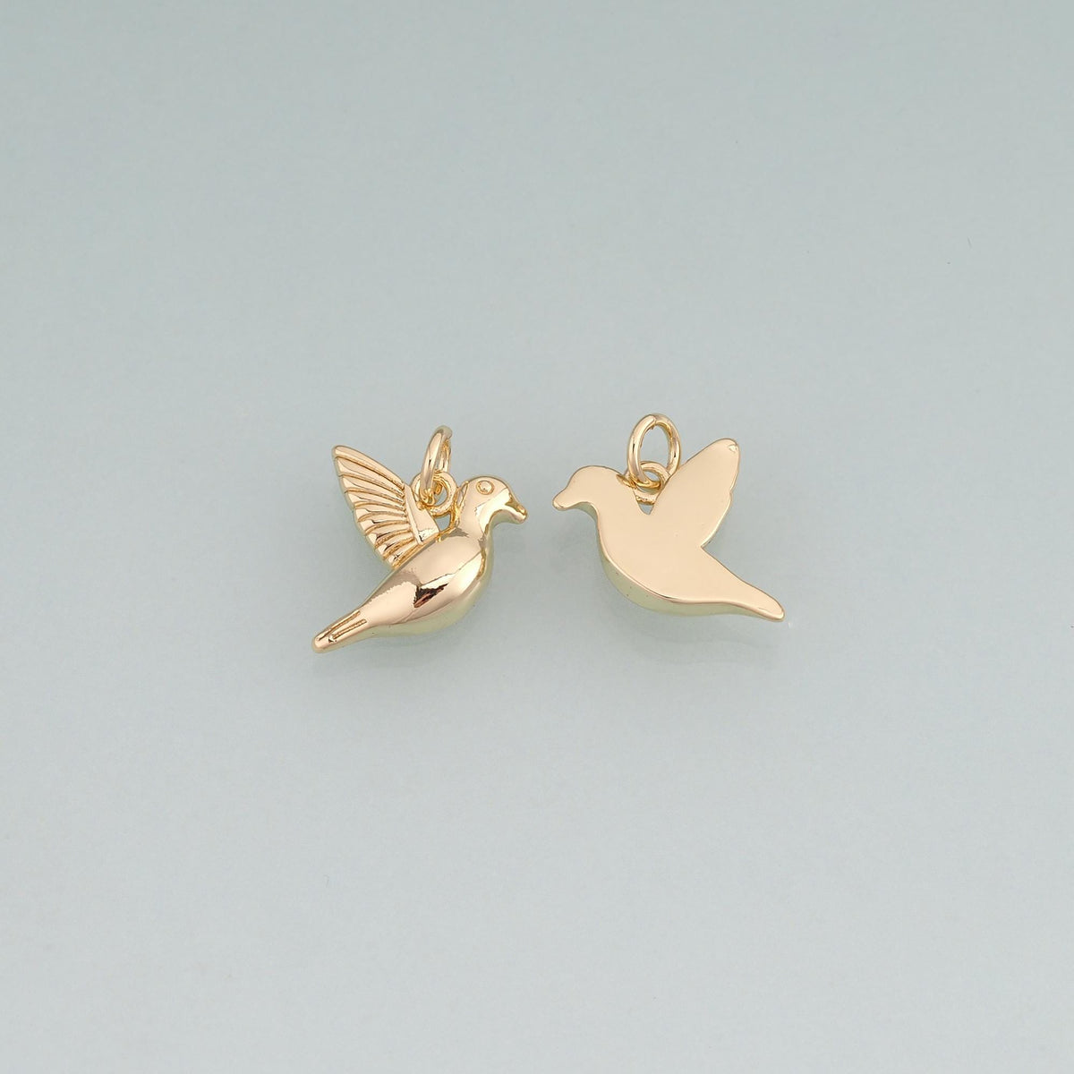 18K Gold Filled Pigeon Pendant,Minimalist Charm Bracelet Necklace for DIY Jewelry Making Supply