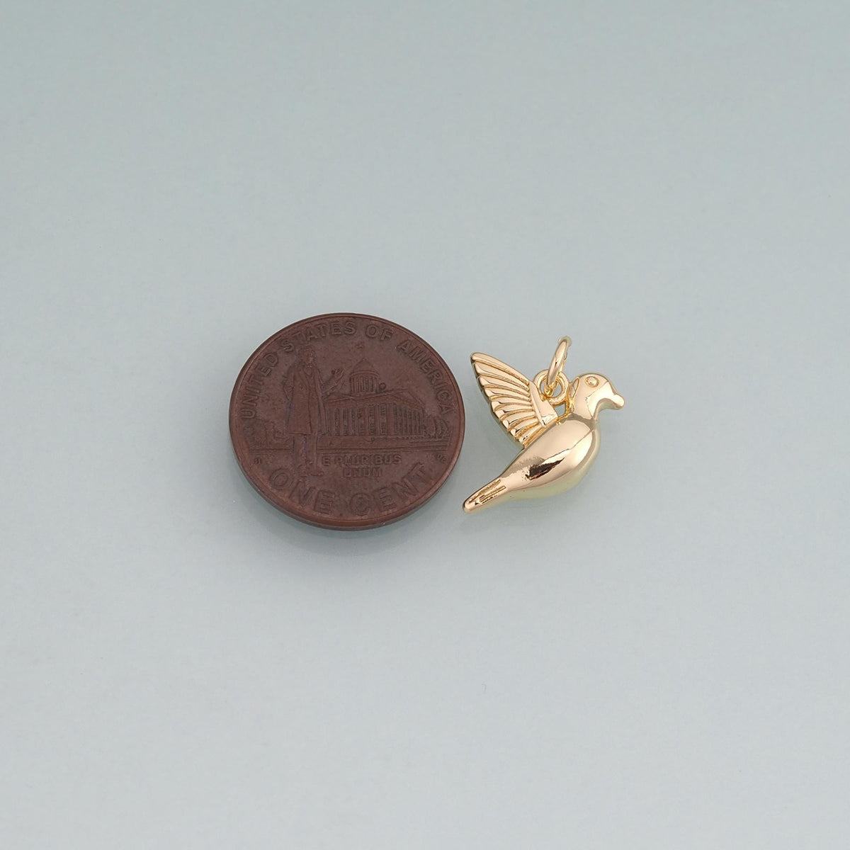 18K Gold Filled Pigeon Pendant,Minimalist Charm Bracelet Necklace for DIY Jewelry Making Supply