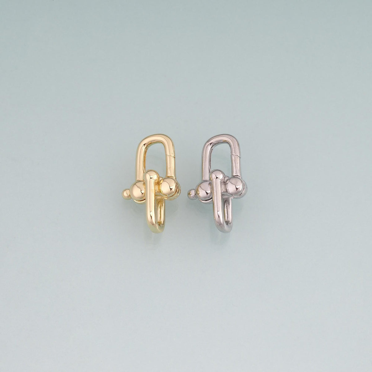 18K Gold Filled Oval Carabiner Clasp Pendant,Minimalist Clasp Charm Bracelet Necklace for DIY Jewelry Making Supply