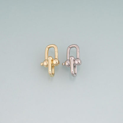 18K Gold Filled Oval Carabiner Clasp Pendant,Minimalist Clasp Charm Bracelet Necklace for DIY Jewelry Making Supply