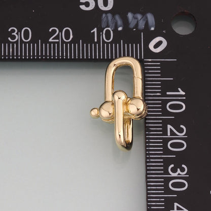 18K Gold Filled Oval Carabiner Clasp Pendant,Minimalist Clasp Charm Bracelet Necklace for DIY Jewelry Making Supply