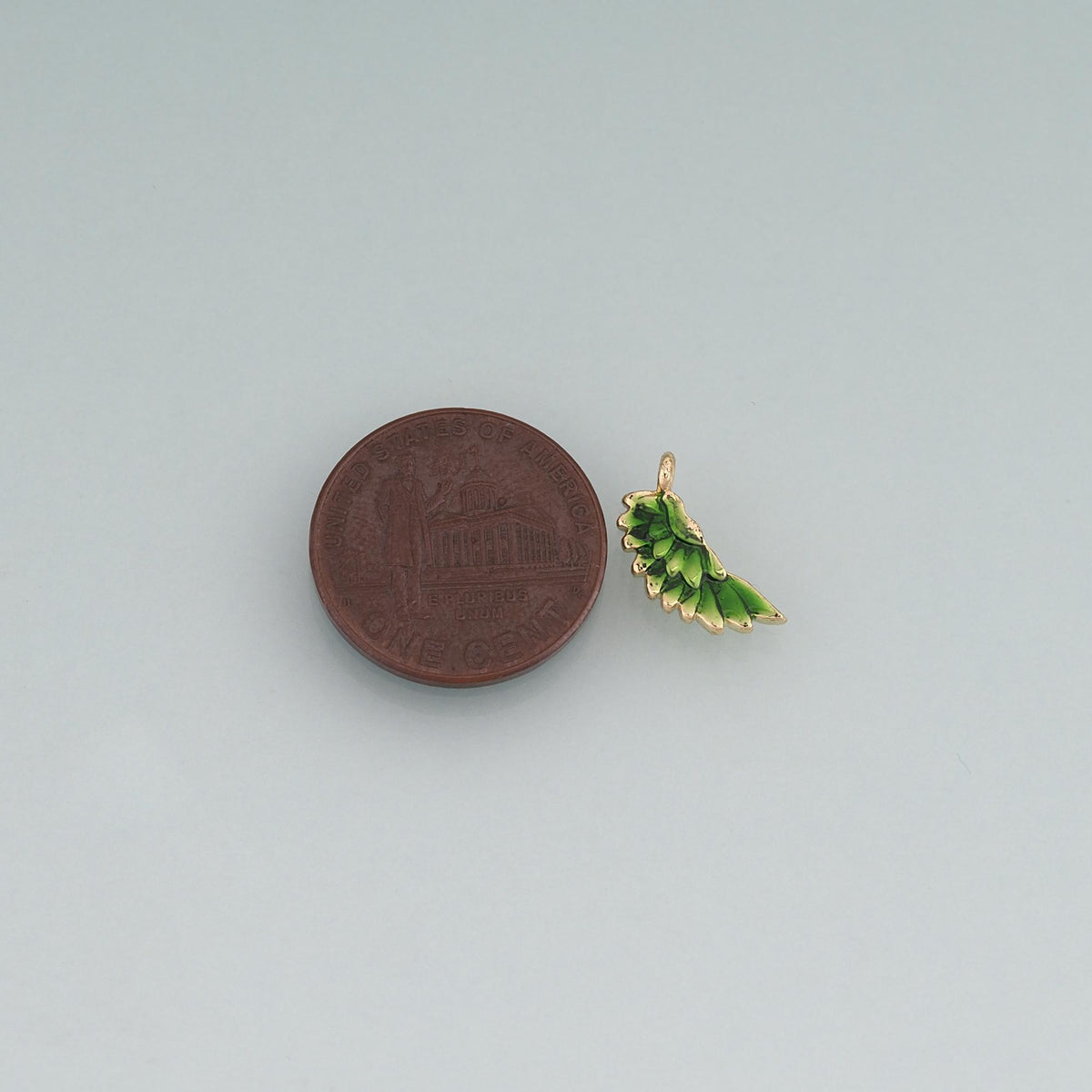 18K Gold Filled Enamel Wing Pendant,Minimalist Charm Bracelet Necklace for DIY Jewelry Making Supply