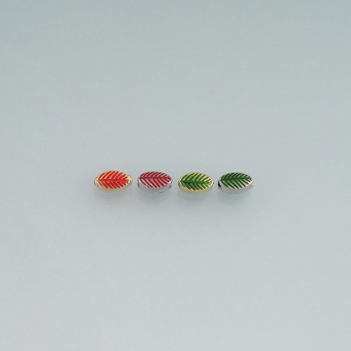 18K Gold Filled Enamel Leaf Beads,Minimalist Charm Bracelet Necklace for DIY Jewelry Making Supply