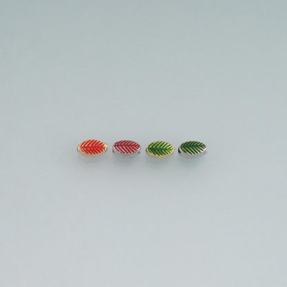 18K Gold Filled Enamel Leaf Beads,Minimalist Charm Bracelet Necklace for DIY Jewelry Making Supply