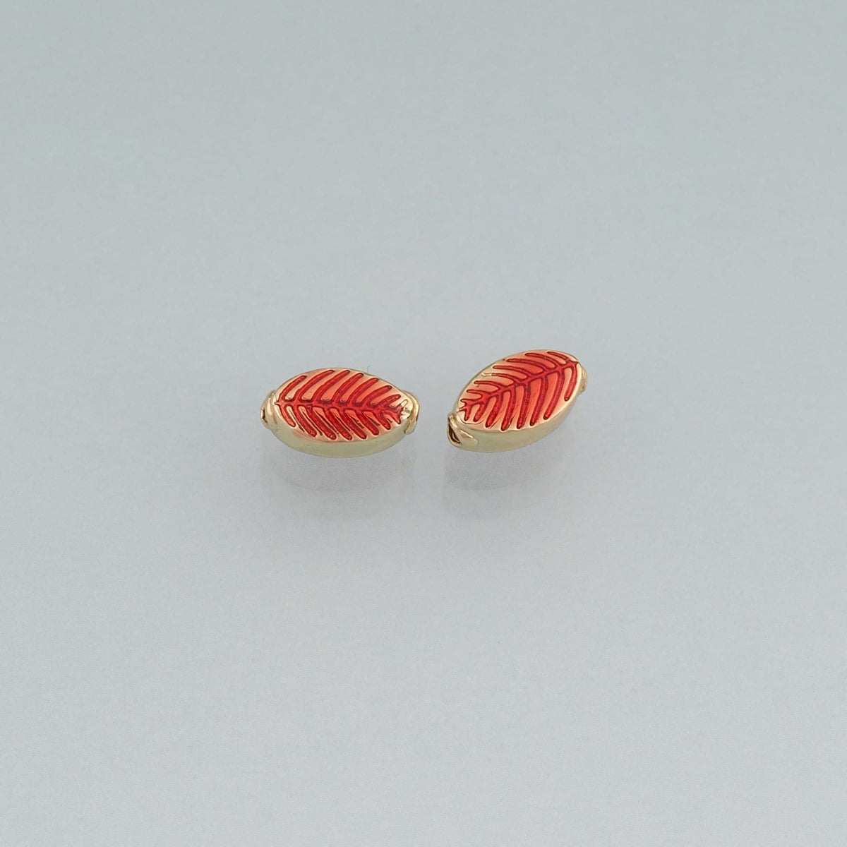 18K Gold Filled Enamel Leaf Beads,Minimalist Charm Bracelet Necklace for DIY Jewelry Making Supply