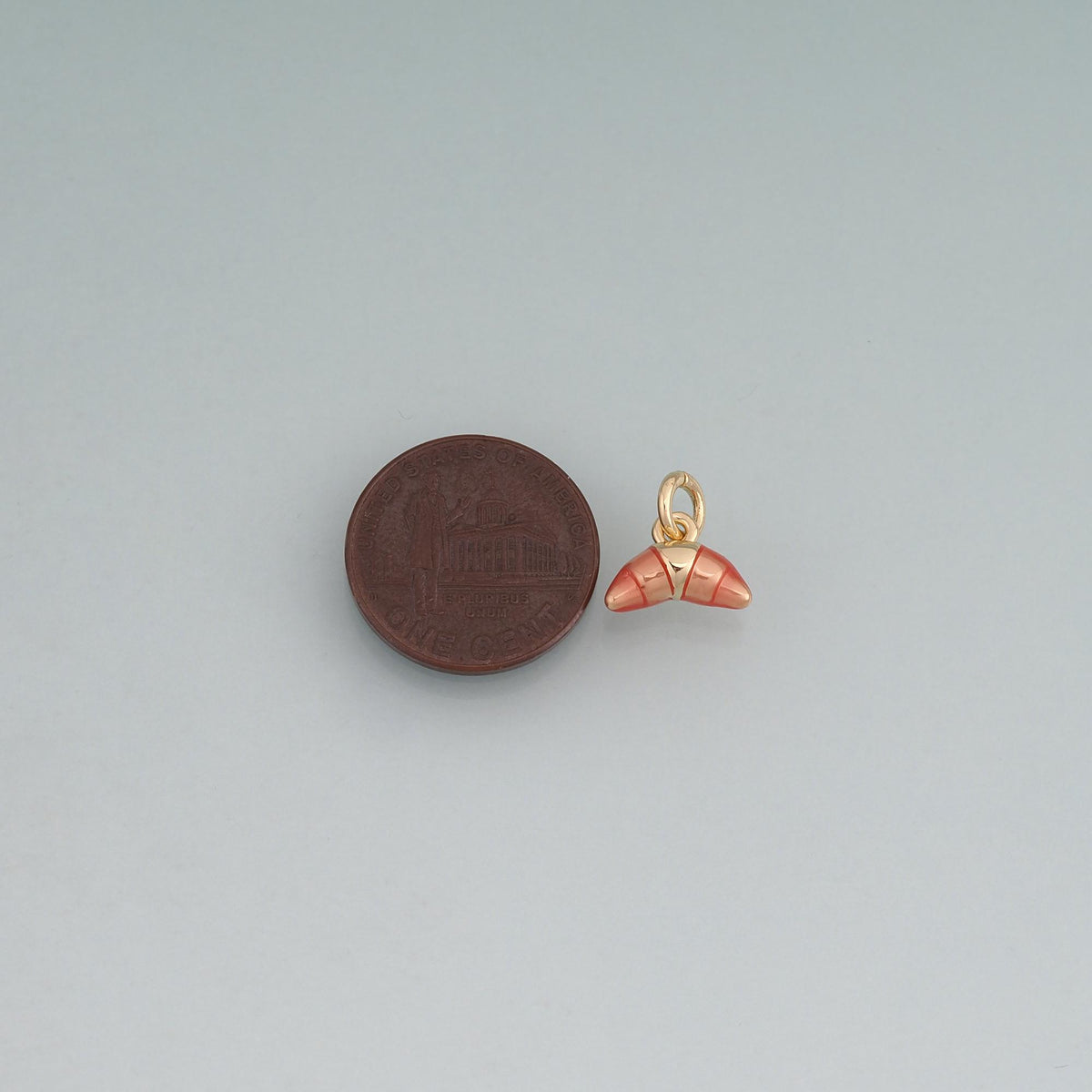 18K Gold Filled Enamel Croissant Pendant,Minimalist Charm Bracelet Necklace for DIY Jewelry Making Supply