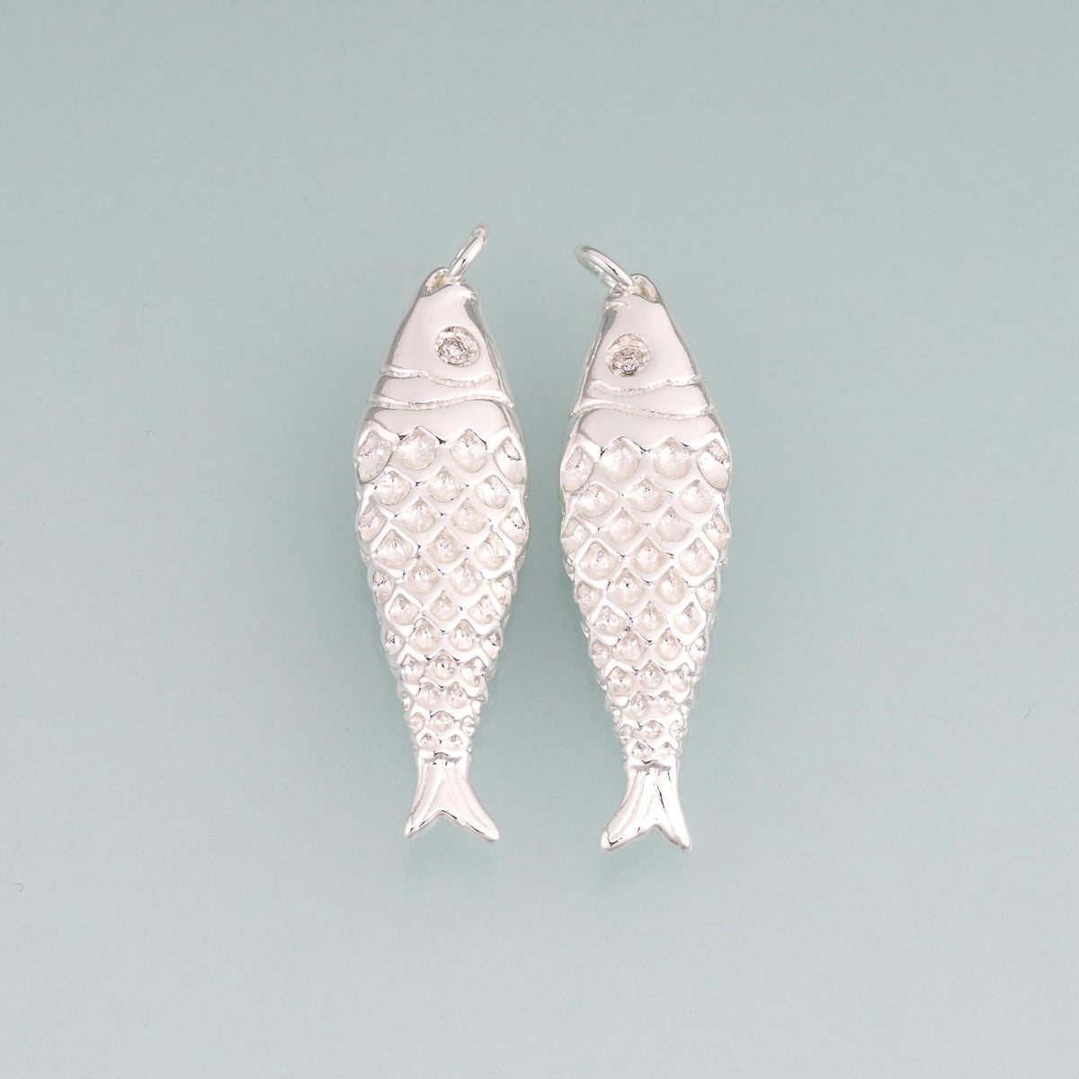 925 Sterling silver Filled Fish Pendant,Minimalist Charm Bracelet Necklace for DIY Jewelry Making Supply