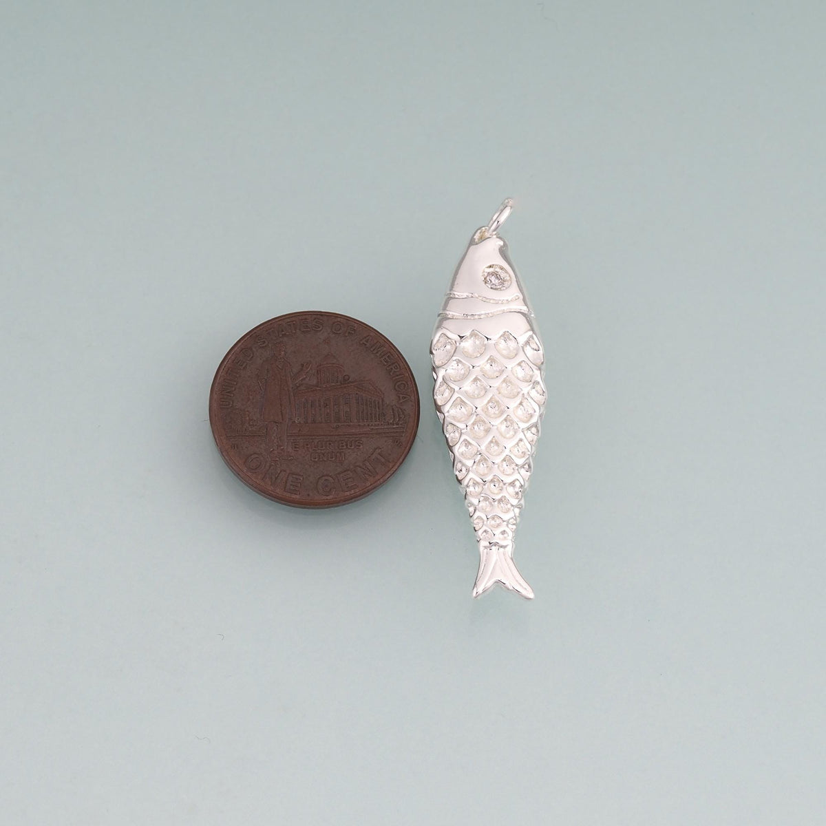 925 Sterling silver Filled Fish Pendant,Minimalist Charm Bracelet Necklace for DIY Jewelry Making Supply