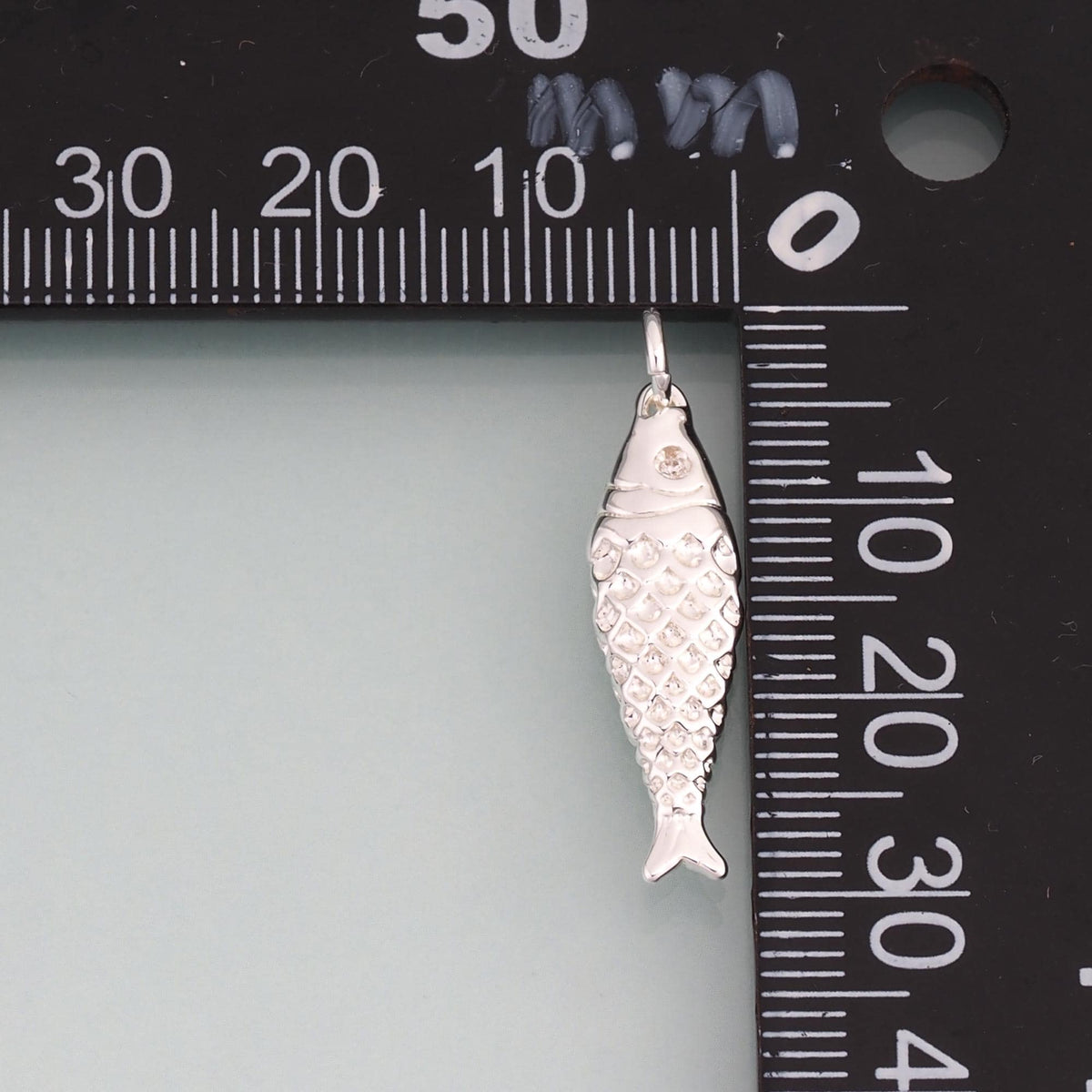 925 Sterling silver Filled Fish Pendant,Minimalist Charm Bracelet Necklace for DIY Jewelry Making Supply