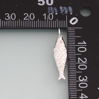 925 Sterling silver Filled Fish Pendant,Minimalist Charm Bracelet Necklace for DIY Jewelry Making Supply