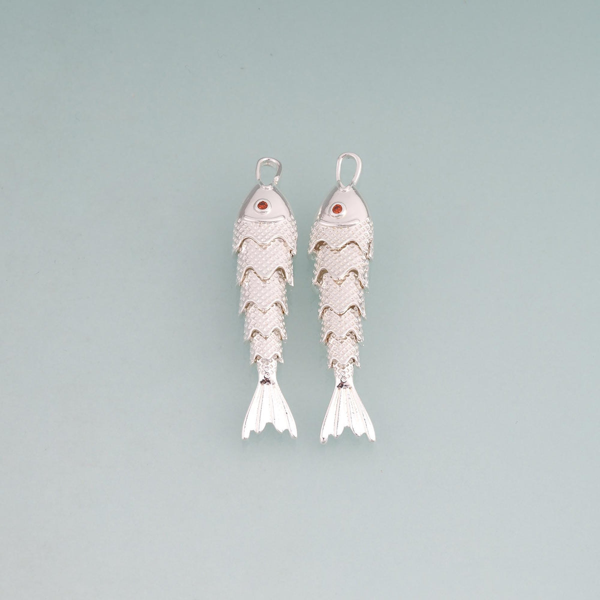 925 Sterling Silver Fish Charm Pendant for Jewelry Making
