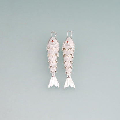 925 Sterling Silver Fish Charm Pendant for Jewelry Making
