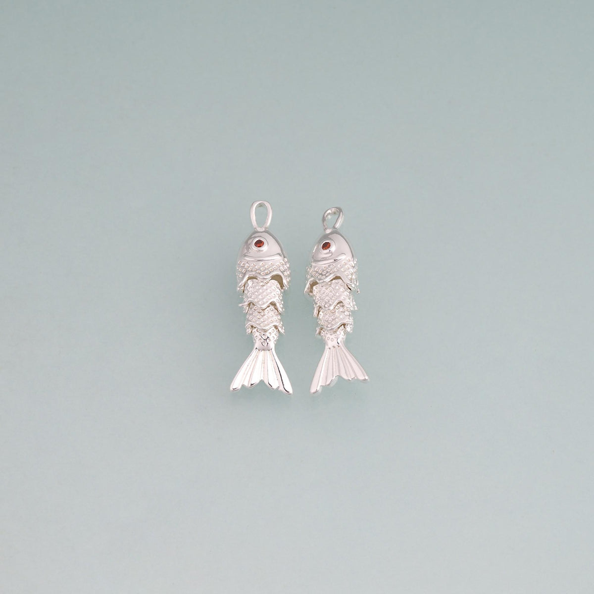 925 Sterling Silver Fish Charm Pendant for Jewelry Making