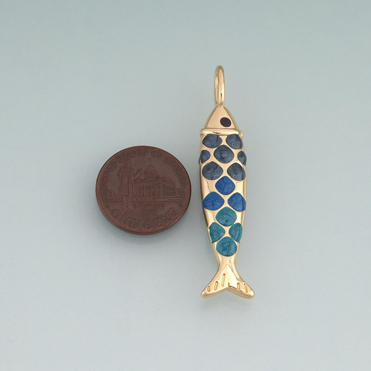 18K Gold Filled Enamel Koi Pendant,Lucky Charm Bracelet Necklace for DIY Jewelry Making Supply