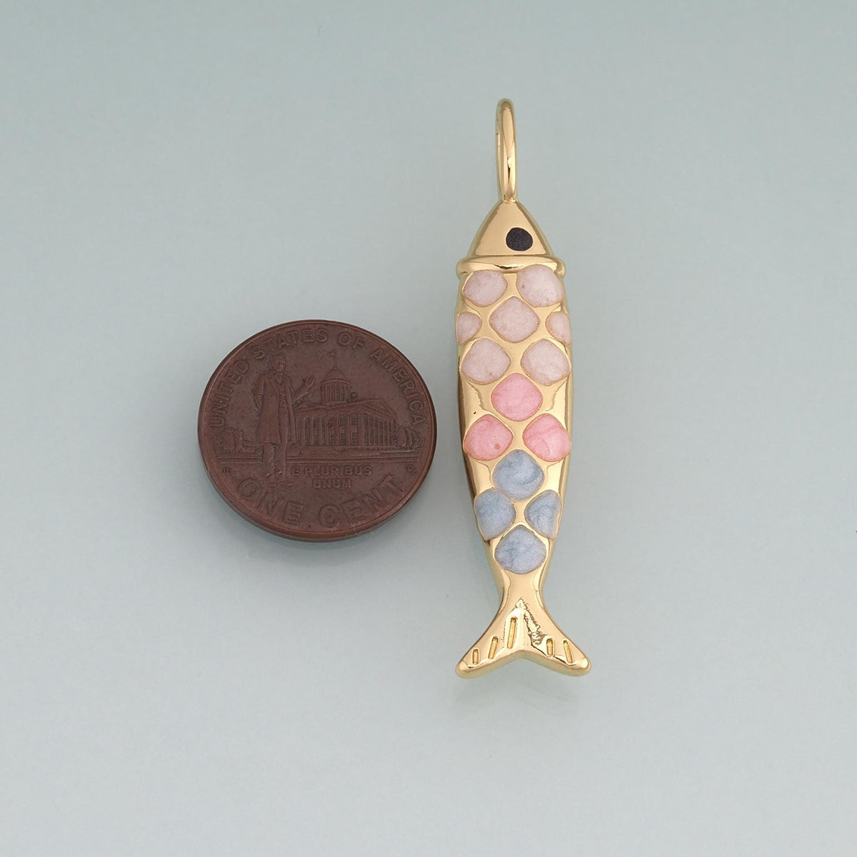 18K Gold Filled Enamel Koi Pendant,Lucky Charm Bracelet Necklace for DIY Jewelry Making Supply