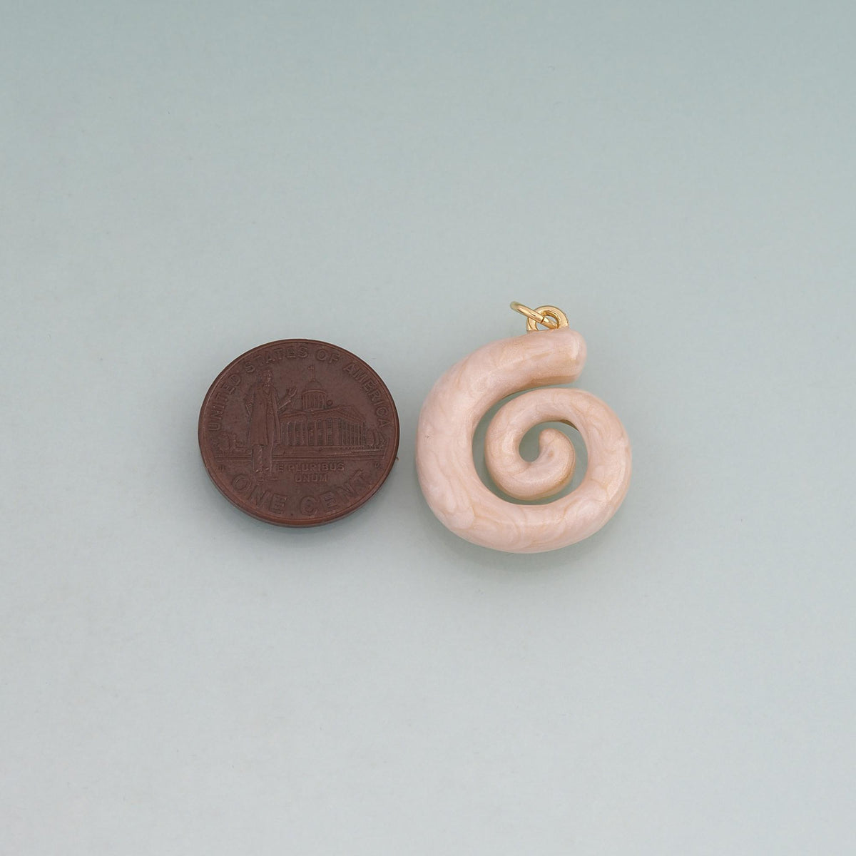 18K Gold Filled Enamel Spiral Shell Pendant,Ocean Boho Charm Bracelet Necklace for DIY Jewelry Making Supply
